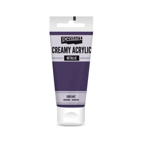 Pentart Krémes akrilfesték metál - padlizsán - Creamy Acrylic - Creamy Acrylic (60 ml)