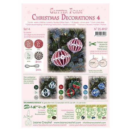 Csillámos Dekorgumi A4, Set 4 / Leane Creatief Christmas Decorations (1 csomag)