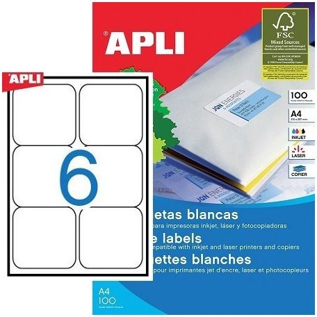 Öntapadós etikett címke A4, White / APLI labels (100 ív)
