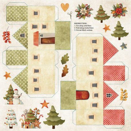 Scrapbook papír 12" (30 cm), Colors of Christmas 9/ Craft&You Paper (1 ív)