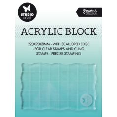   Akril tömb , Stamp block for clear and cling stamps with grid Essentials nr.03 / SL Acrylic stamp block (1 csomag)