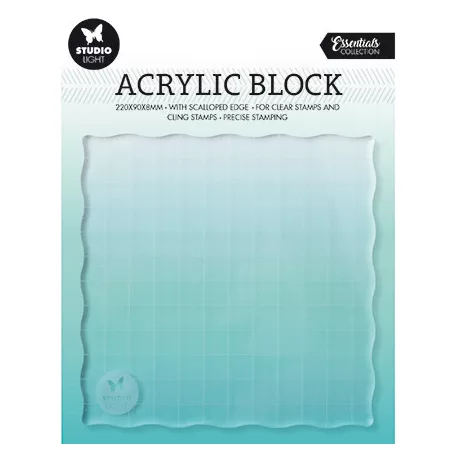 Akril tömb , Stamp block for clear and cling stamps with grid Essentials nr.04 / SL Acrylic stamp block (1 csomag)