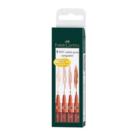 Faber-Castell Pitt művész filctoll készlet , S;F;M;B barna/ Faber Castell Pitt Artist Pen (4 db)