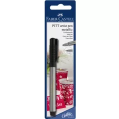   Faber-Castell Pitt művész filctoll , 1,5mm metál ezüst/ Faber Castell Pitt Artist Pen (1 db)