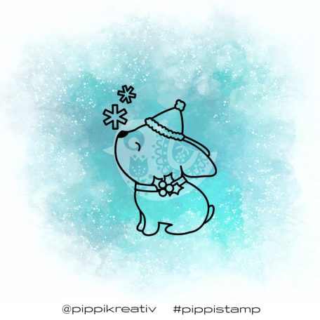 Gumibélyegző , Christmas Puppy 3/ PIPPI Rubber Stamp (1 db)