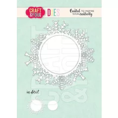   Vágósablon , Snowflake frame round / Craft & You Dies (1 csomag)