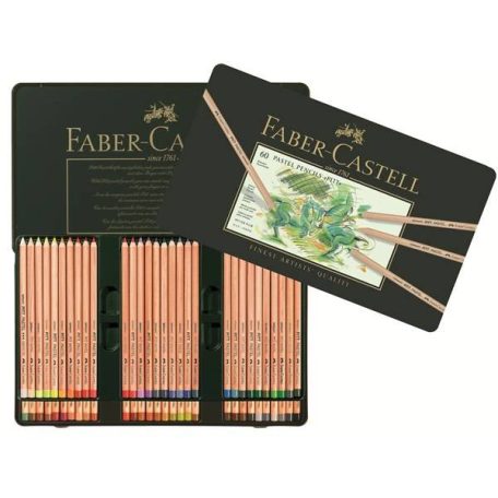 Faber-Castell Pitt pasztell művész színes ceruza fémdoboz , Metal Wallet With 60 pcs / Faber Castell Pastel Pencil Pitt (60 db)