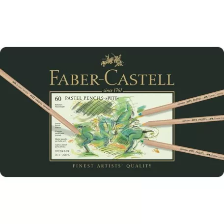 Faber-Castell Pitt pasztell művész színes ceruza fémdoboz , Metal Wallet With 60 pcs / Faber Castell Pastel Pencil Pitt (60 db)