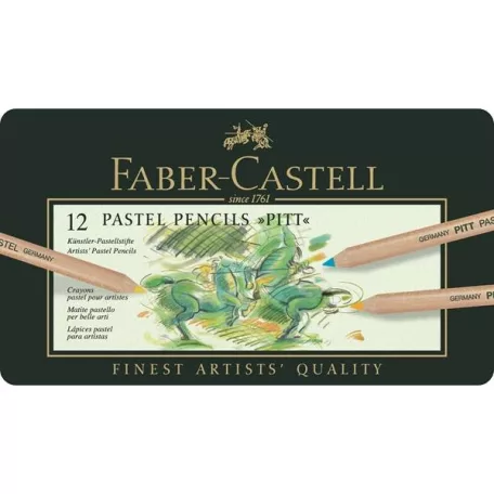 Faber-Castell Pitt pasztell művész színes ceruza fémdoboz , Metal Wallet With 12 pcs / Faber Castell Pastel Pencil Pitt (12 db)
