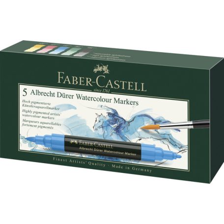 Faber Castell Albrecht Dürer Akvarell filctoll , Box 5 pcs / Faber Castell Albrecht Dürer Watercolour Markers (5 db)