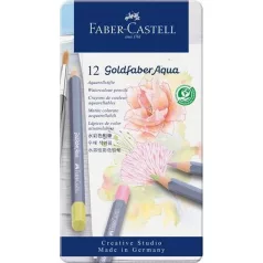   Faber-Castell akvarell ceruza készlet , Pastel / Faber Castell Goldfaber Aqua Watercolour Pencils Gift Set (12 db)