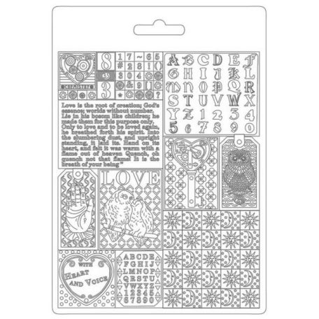 Textúra alap A5, Alchemy patchwork / Stamperia Soft Mould (1 db)