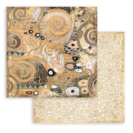 Stamperia Scrapbook papírkészlet 12" (30 cm) - Klimt - Maxi Background selection - Paper Pack (10 ív)