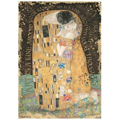 Rizspapír A4, Klimt  The Kiss / Stamperia Rice Paper (1 ív)