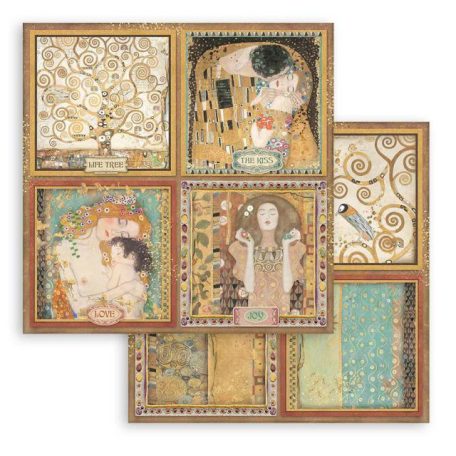Scrapbook papír 12" (30 cm), Klimt 4 cards / Stamperia Paper Sheets (1 ív)