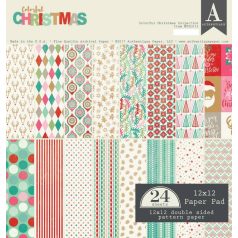   Papírkészlet 12" (30 cm),  Colorful Christmas/ Authentique Paper Pad (24 lap)