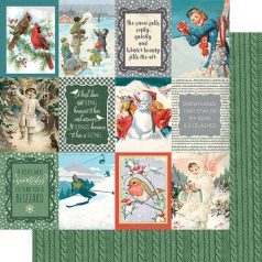   Papírkészlet 12" (30 cm),  Snowfall/ Authentique Paper Pad (18 lap)