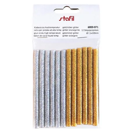 Ragasztórúd 7,2 mm, Gold/silver glitter / Glue Sticks (12 db)