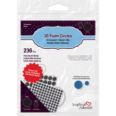   3D ragasztó 2 mm, Circles Black Mix / Scrapbook Adhesives 3D Foam (1 csomag)