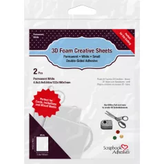   3D ragasztó 1 mm, Creative Sheets White Small / Scrapbook Adhesives 3D Foam (2 ív)