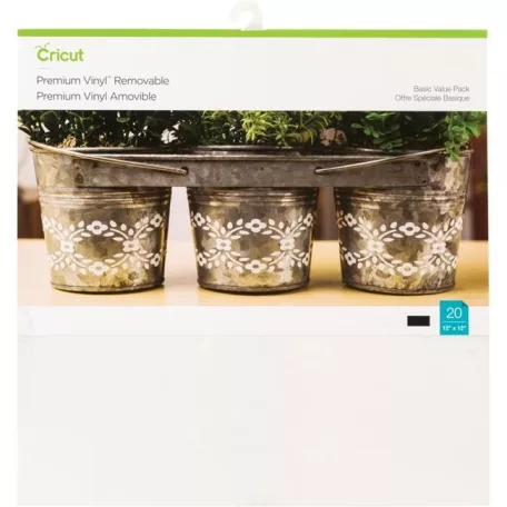 Cricut öntapadós fólia lapok 12" (30 cm) - White & Black Removable - Premium Vinyl (20 ív)