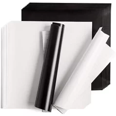   Cricut öntapadós fólia lapok 12" (30 cm) - White & Black Removable - Premium Vinyl (20 ív)