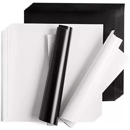 Cricut öntapadós fólia lapok 12" (30 cm) - White & Black Removable - Premium Vinyl (20 ív)