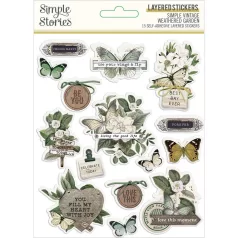   Matrica , Layered Stickers / Simple Stories Simple Vintage Weathered Garden (1 ív)