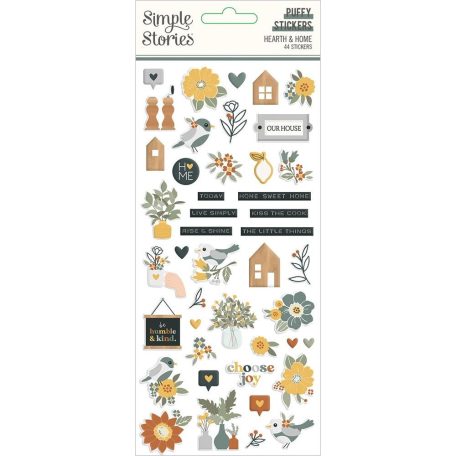 Matrica , Puffy Stickers / Simple Stories Hearth & Home (1 ív)