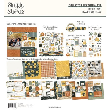 Papírkészlet 12" (30 cm), Collector's Essential Kit / Simple Stories Hearth & Home (1 csomag)