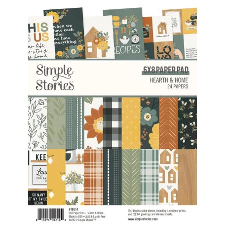 Papírkészlet 6"x8", Paper Pad / Simple Stories Hearth & Home (24 lap)