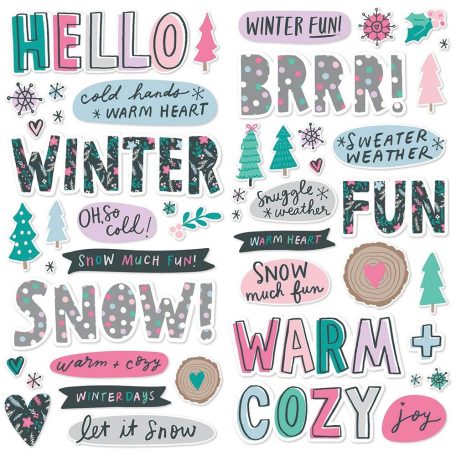 Matrica , Foam Stickers / Simple Stories Feelin' Frosty (2 ív)