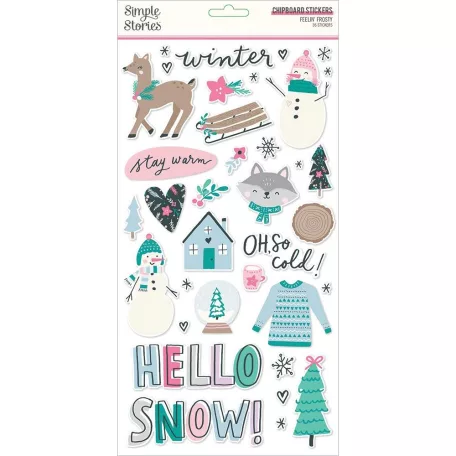 Chipboard 6"X12", Chipboard / Simple Stories Feelin' Frosty (1 ív)