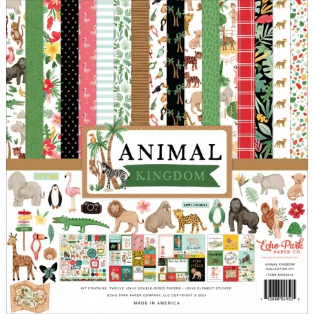 Scrapbook Papírkészlet 12" (30 cm) Animal Kingdom Collection Kit (1 csomag)