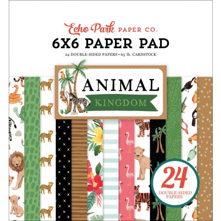 Papírkészlet 6" (15 cm), Animal Kingdom / Echo Park Paper Pack (24 lap)
