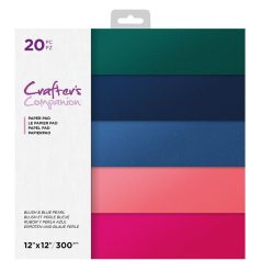   Scrapbook papírkészlet 12" (30 cm), Blush & Blue Pearl / Crafter's Companion Paper Pad (20 lap)