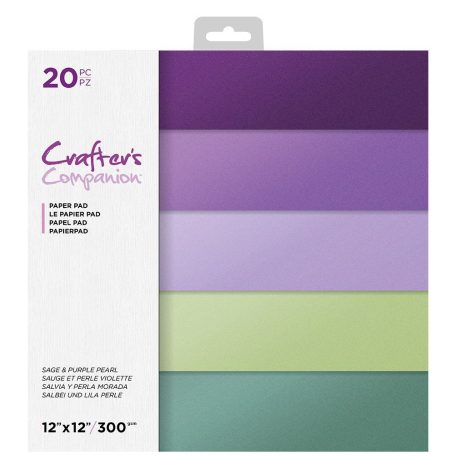 Scrapbook papírkészlet 12" (30 cm), Sage & Purple Pearl / Crafter's Companion Paper Pad (20 lap)