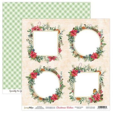 Scrapbook papír 12" (30 cm), Christmas Wishes 5/ ScrapBoys Paper (1 ív)