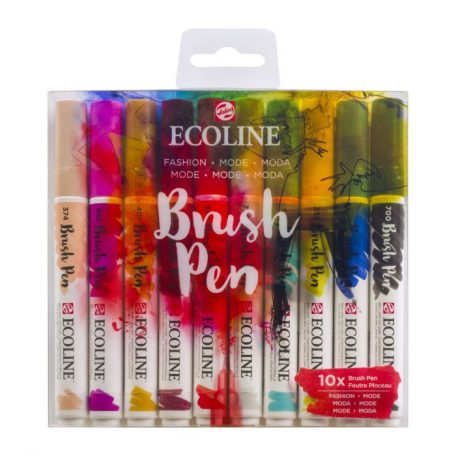 Akvarell ecsetfilc készlet , Set of 10 Fashion /  Ecoline Brush Pen (10 db)