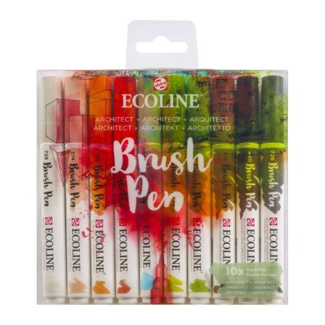 Akvarell ecsetfilc készlet , Set of 10 Architect /  Ecoline Brush Pen (10 db)
