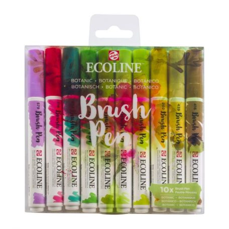 Akvarell ecsetfilc készlet , Set of 10 Botanic /  Ecoline Brush Pen (10 db)