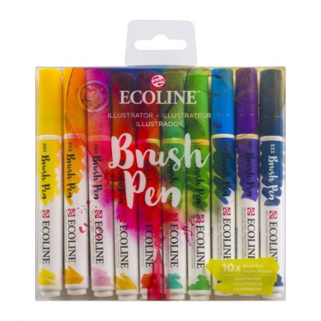 Akvarell ecsetfilc készlet , Set of 10 Illustrator /  Ecoline Brush Pen (10 db)
