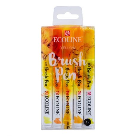 Akvarell ecsetfilc készlet , Set of 5 Yellow /  Ecoline Brush Pen (5 db)
