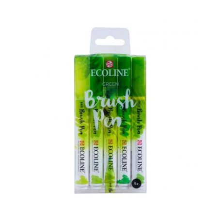 Akvarell ecsetfilc készlet , Set of 5 Green /  Ecoline Brush Pen (5 db)