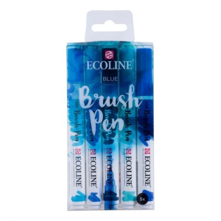 Akvarell ecsetfilc készlet , Set of 5 Blue /  Ecoline Brush Pen (5 db)