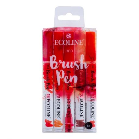 Akvarell ecsetfilc készlet , Set of 5 Red /  Ecoline Brush Pen (5 db)