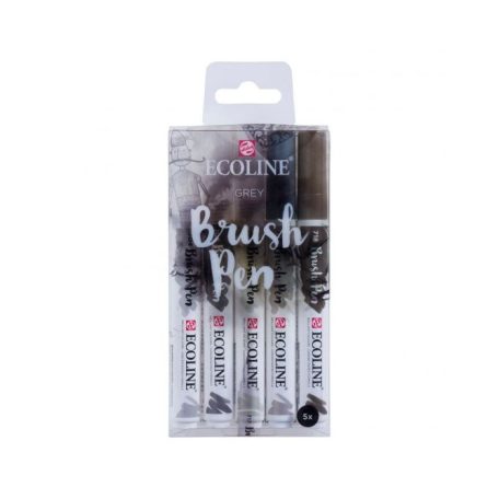 Akvarell ecsetfilc készlet , Set of 5 Grey /  Ecoline Brush Pen (5 db)