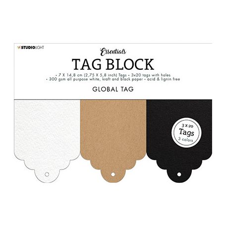 Címke készlet , Gobal Essentials 60 TAGS nr.04 / SL Tag block (1 csomag)