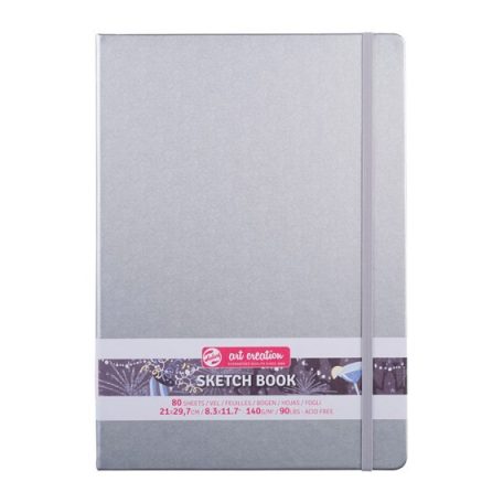 Talens Art Creation Rajz- és Vázlatfüzet A4, Shiny Silver / Sketch Book (80 lap)