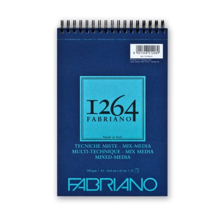 Fabriano 1264 Mixed Media rajz- és festőtömb - A5 / 300 g - Spirálos (15 lap)
